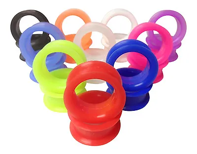 $3.85 • Buy PAIR Soft Silicone Ear Tunnels Plugs - Choose From 10 Colors Up To Size 50mm!