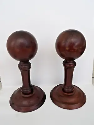2 Vintage MID - CENTURY MODERN Not Wired WOOD Sphere TABLE LIGHTS 1950's • $9.95
