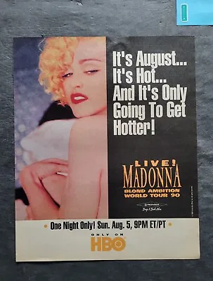 Madonna Blonde Ambition Tour HBO Live Show Promo Print Advertisement 1990 • $8.95