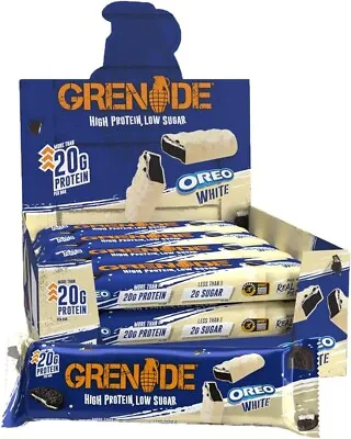 Grenade High Protein Low Sugar Bar - Oreo White 12 X 60 G • £25.99