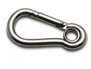 10mm Stainless Steel Carabiner Marine Grade 316 Carbine Snap Hook With Eye • £5.25