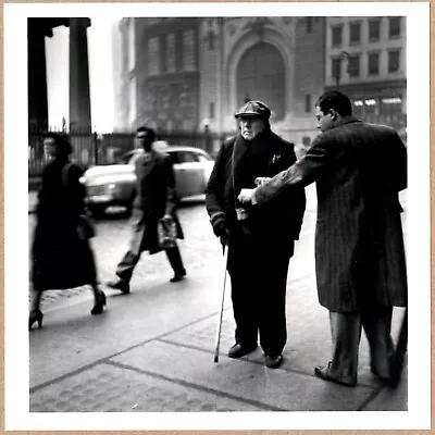 SIGNED - ELLIOTT ERWITT - BLIND MAN NEW YORK CITY - RARE - 6 X 6 MAGNUM PRINT • $950