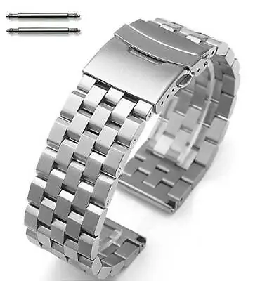 Stainless Steel Metal Watch Band Strap Bracelet Double Locking Buckle #5051 • $26.95