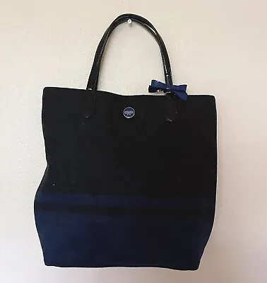 Coach Signature Stripe Wool Ns Tote Bag Blue Charcoal Bow • $39.99