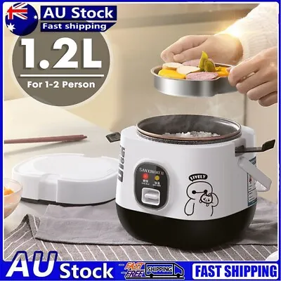 AU Electric Rice Cooker Portable Mini Cooking 1-2Person With Steamer 1.2L 3 Cups • $32.39