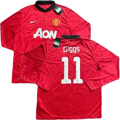 2013/14 Manchester United Home CL Jersey #11 Giggs XL Nike Long Sleeve NEW • $180