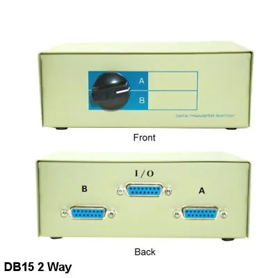 KNTK DB15 2 Way Data Transfer Switch Box Rotary Type For PC MAC Display Joystick • $27.77