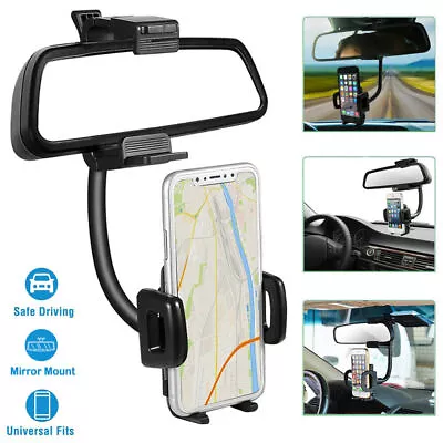 $8.90 • Buy Car Rear View Mirror Mount Stand Holder Adjustable Gooseneck For Cell Phone GPS