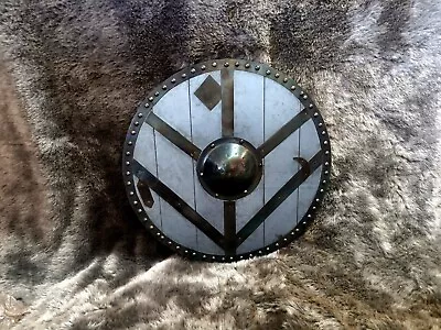 Medieval Viking 24  Round Metal-Wooden Shield • $122.11