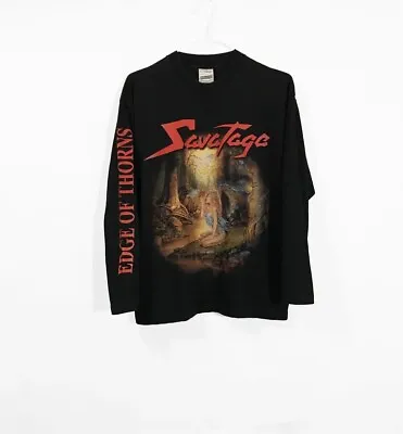 Vintage 1998 Savatage Edge Of Thorns Longsleeve Shirt Heavy Metal Band Tee L • $115