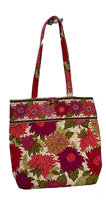 VERA BRADLEY Large Retired Hello Dahlia Shoulder Bag Tote Travel Bag Handbag • $24.99