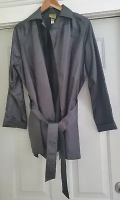 Maralyce Ferree Iridescent Dark Gray Belted Swing Coat - Size Medium • $39.95