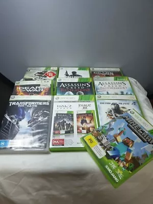 XBOX 360 11 Games Assassins Gears Of War Minecraft Splinter Cell Halo Fable 3+ • $45