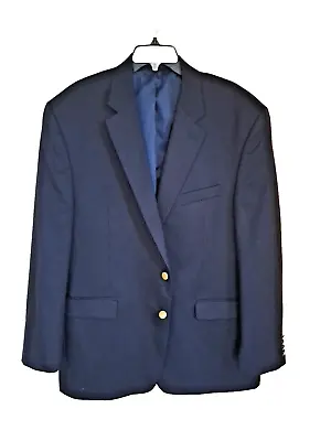 Chaps Blazer Navy Blue Gold Buttons Men's Size 48L Wool Sport Coat Pre-owned  • $32.97