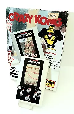 Vintage Rare Handheld Video Game Crazy Kong LCD Card Game & Watch By Grandstand • £118