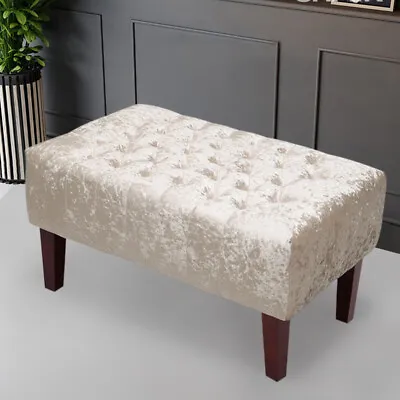 £29.95 • Buy Large Footstool Chesterfield Button Seat Bench Pouffe Stool Coffee Table No Legs