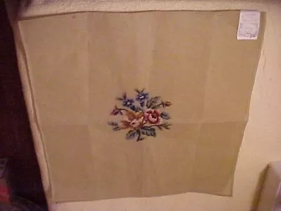 Vint. MADEIRA Needlepoint YELLOW FLOWER W/ RED ROSE NEEDS BACKGROUND #69512 • $14.99
