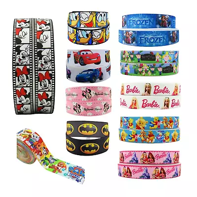 Per 1 Metre Disney / Pixar Cartoon Grosgrain Ribbon 22/25mm Party Cake/Hair Bows • £2.25