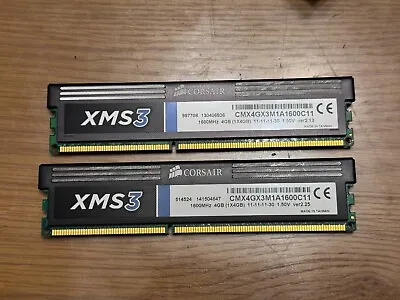 8GB Corsair XMS3 (2x4GB) Gaming CM8GX3M1A1600C11 PC3-12800 DDR3 RAM 1600MHz • £16.99