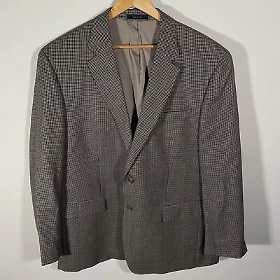 Mens 46R Ralph Lauren Wool Silk Jacket Blazer Sport Coat Houndstooth • $21.67