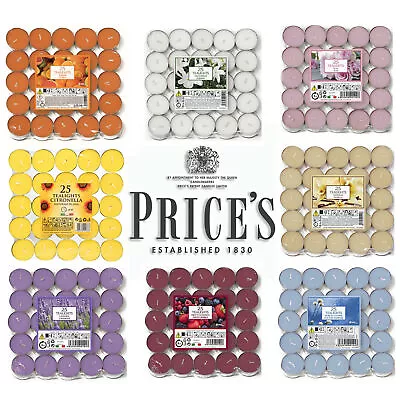 Price's Petali Scented Tea Lights Candles Various Scents Pack Of 25  • £5.55