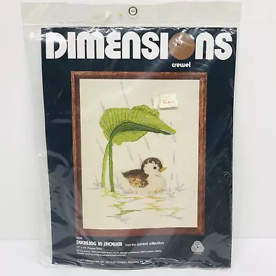 Dimensions Crewel Embroidery Kit 1028 Duckling In Shower 1977 New Sealed VTG. • $22.50