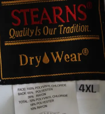 Stearns Dry Wear Bib Rain Pants Size 4XL • $20