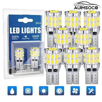 AUIMSOCO T10 LED License Plate Light Bulbs Super Bright White 168 2825 194 10Pcs • $66.65