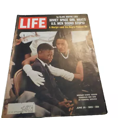 Vintage LIFE Magazine June 28 1963 Medgar Evers Funeral 60s Civil Rights • $19.99