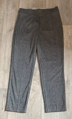 M & S Black/Grey Check Trousers Narrow Legs/Stretchy SIZE 10 Short • £4