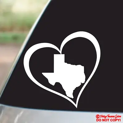 Texas Heart - Vinyl Decal Sticker Car Window Wall Bumper State City Usa Love Tx • $2.99