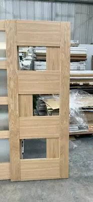 Internal Oak Pre-Finished Perugia Door With Clear Glass Product Code: PFGOPER • £104.99