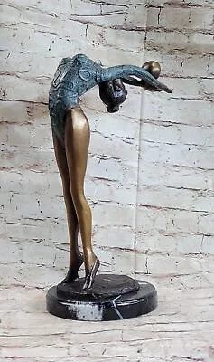 Limited Edition Floor Kid Gymnast Bronze Sculpture On Marble Base Decor • $469