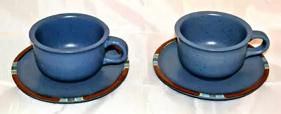 Dansk Blue Mesa Pottery Set Of 2 Cups And Saucers KW/Portugal • $24.99