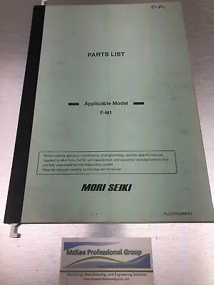 Mori Seiki Parts List - Applicable Model F-M1 - PLCEFRONM101 • $40
