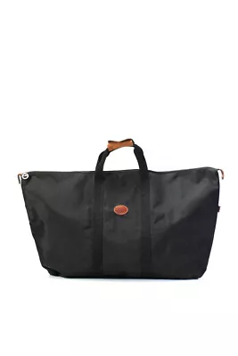 Longchamp Women's Top Handle Zip Closure Canvas Tote Handbag Black Size L • $69.99
