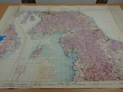 WW2 RAF Map Of  THE BORDER  Featuring EDINBURGH GLASGOW NEWCASTLE YORK Etc • £17.99