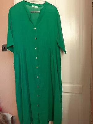 Gorgeous Misumi Emerald Green Button Through Maxi Dress Size M Fully Laundered  • £16