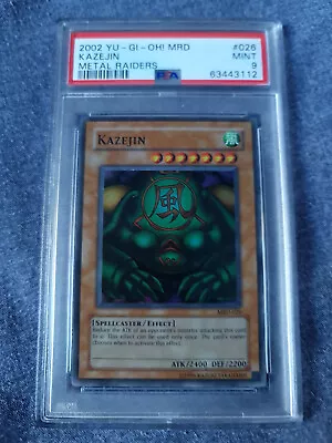 Yugioh Kazejin - MRD-026 - PSA 9 - Super Rare - 2003 Metal Raiders • £40