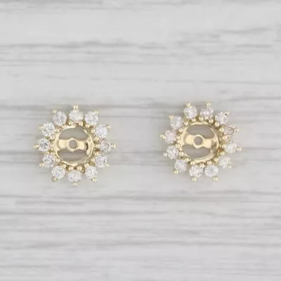$279.99 • Buy 0.48ctw Diamond Earring Enhancers Jackets For Stud Earrings 10k Yellow Gold