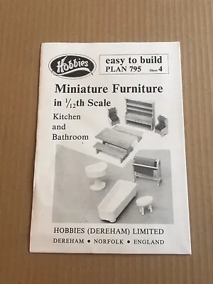 Hobbies Miniature Furniture Model Doll's House Plans 12th Scale Sheet 4 • $3.79