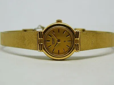 Citizen QQ Gold Tone Quartz Analog Ladies Watch Sz. 6  • $16.99