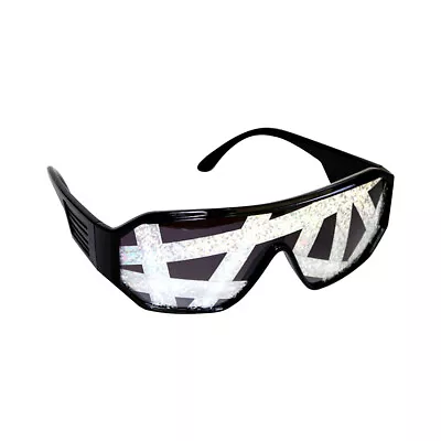 Crazy Lines Black Shield Sunglasses With Silver Stripes Macho Man Randy Savage • $22.66