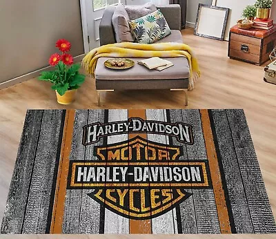 Harley Davidson Rug Motorcycle Rug Harley Funs Rug Office RugGarage Room Rug • $17.67