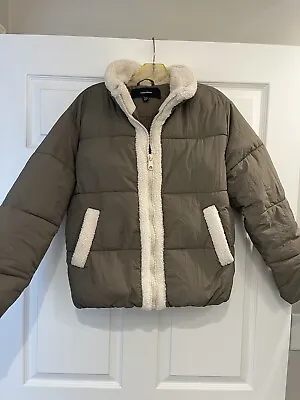 Vero Moda Women’s XS Extra Small Puffer Coat Green With Sherpa Details Quilted • $29