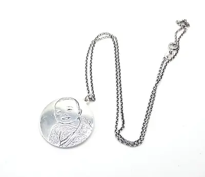 STR2037 Sterling Silver The Miracle Of Love Necklace 16” 7.7g • $35