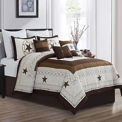 HIG 7 Pieces Print Classic Luxury Retro Style Comforter Set-Queen King Size • $169.80