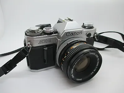 $289.90 • Buy Canon AE-1 35mm SLR Film Camera With Canon 50mm F/1.8 FD Lens - WORKING PERFECT!
