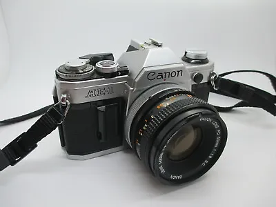 Canon AE-1 35mm SLR Film Camera With Canon 50mm F/1.8 FD Lens - WORKING PERFECT! • $248.99