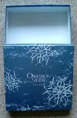 Retro Calvin Klein Obsession Night For Men Card Gift Presentation Box 21x21x7cm • £4.95